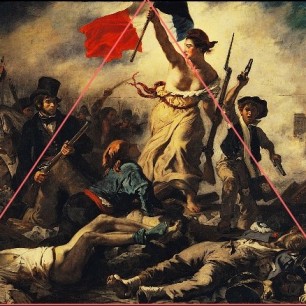 Eugène Delacroix, Le 28 juillet : la Liberté guidant le peuple, Salon de 1831, 260 x 325 cm, Louvre.